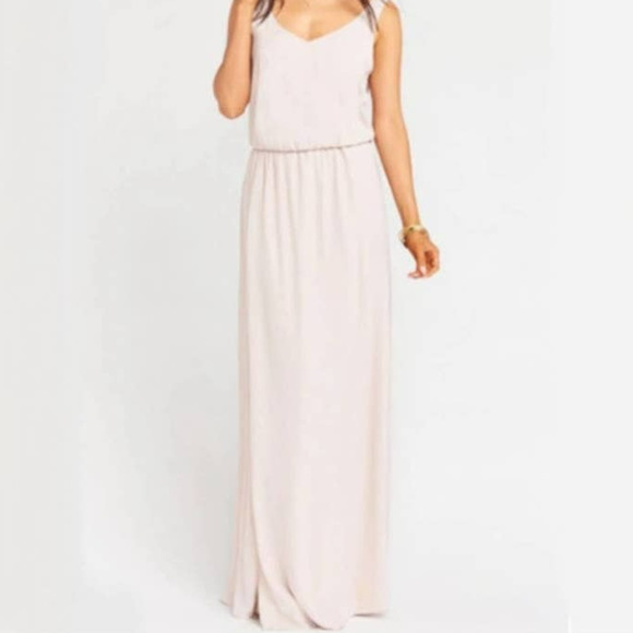 NEW Show Me Your Mumu Kendall Maxi Dress Show Me The Ring Crisp Beige Size XL - Picture 2 of 12